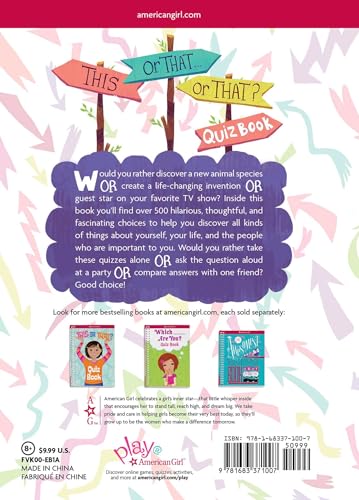 This or That . . . or That?: Quiz Book (American Girl® Wellbeing)