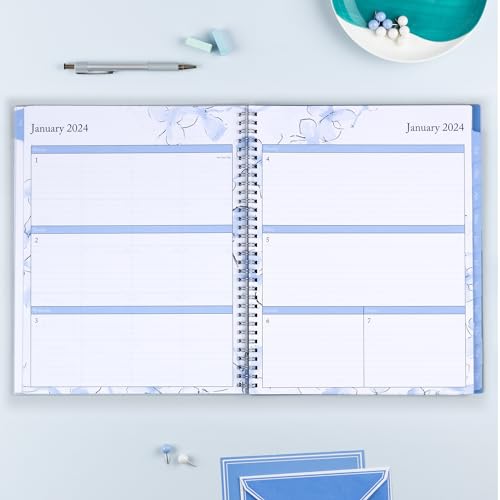 Blue Sky 2024 Weekly and Monthly Planner, January - December, 8.5" x 11", Frosted Cover, Wirebound, Lindley (100654-24)