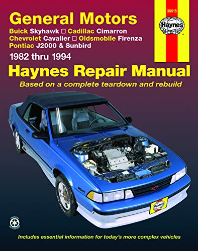 FWD models of Buick Skyhawk, Cadillac Cimarron, Chevrolet Cavalier, Oldsmobile Firenza, Pontiac J2000 & Sunbird (82-94) Haynes Repair Manual