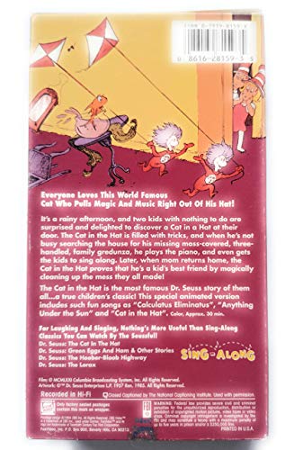 Dr. Seuss: The Cat in the Hat (Sing-Along Classics) [VHS]