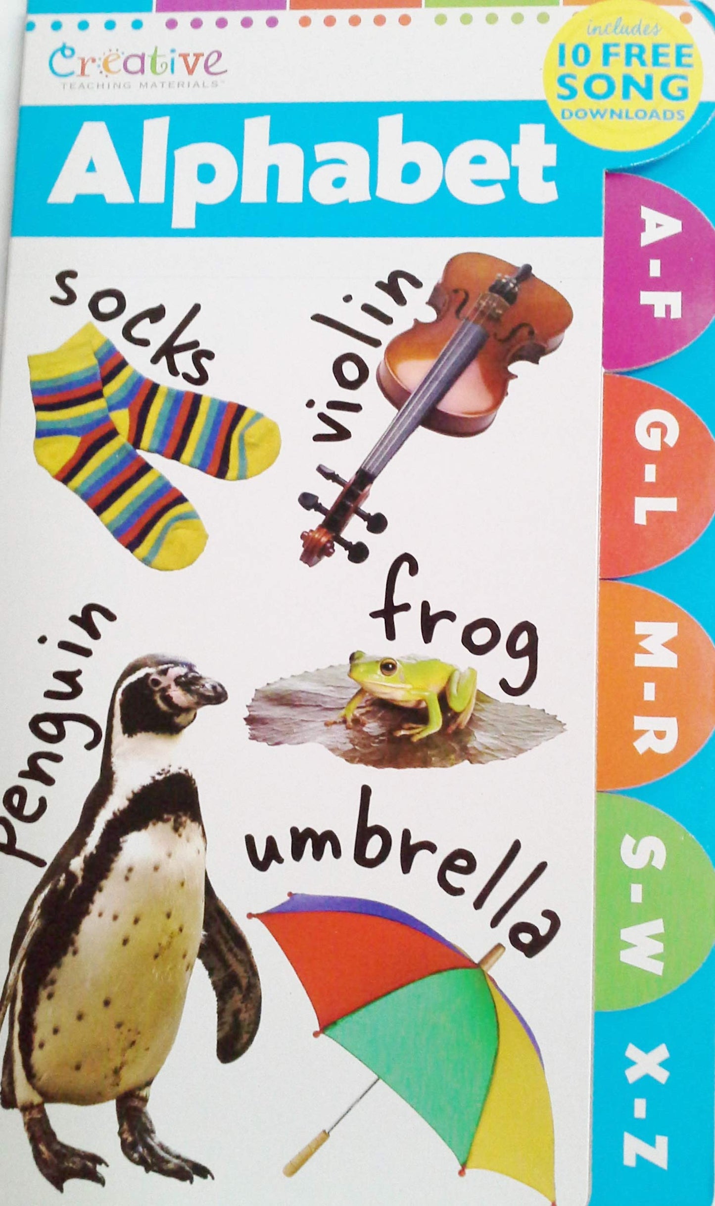 Greenbrier International Creative Learning Alphabet Tabbed Board Book + 10 Song Download