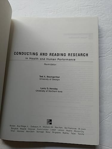 Conducting And Reading Research In Health and Human Performance