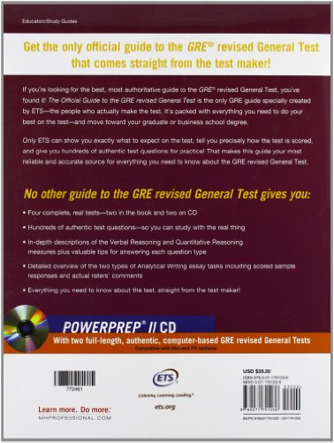The Official Guide to the GRE Revised General Test, 2nd Edition (GRE: The Official Guide to the General Test) - 4324