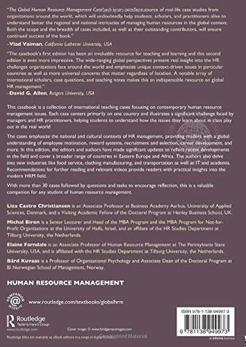 The Global Human Resource Management Casebook (Global HRM)