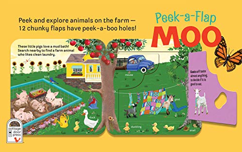 Moo: Peek-a-Flap Children's Board Book