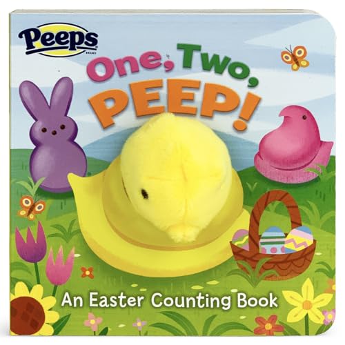 One, Two, PEEP! Peeps Finger Puppet Board Book Easter Basket Gifts or Stuffer Ages 0-3