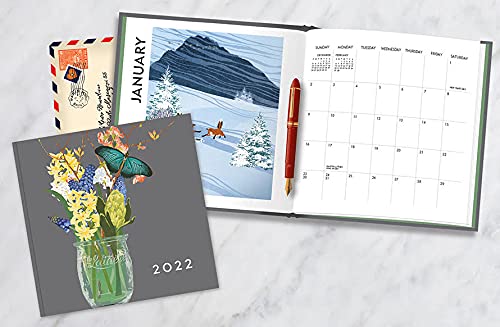 Linnea Design 2022 Monthly Planner, Journal, Appointment Book, Hardcover 9 x 9" with Original Artwork by Johanna Riley