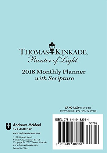 Thomas Kinkade Painter of Light with Scripture 2018 Monthly Pocket Planner Calen