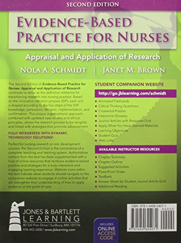 Evidence-Based Practice For Nurses: Appraisal and Application of Research (Schmidt, Evidence Based Practice for Nurses)