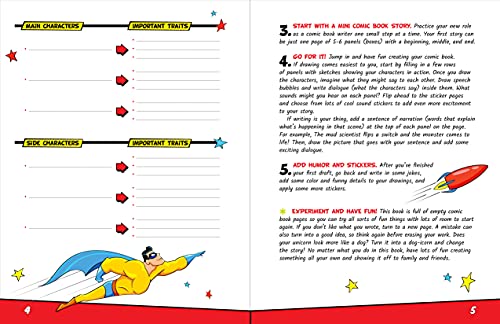 Draw Your Own Comic Book: Action-Ready Comic Pages, Kid-Friendly Instructions, and Colorful Stickers to Bring Your Amazing Story to Life!