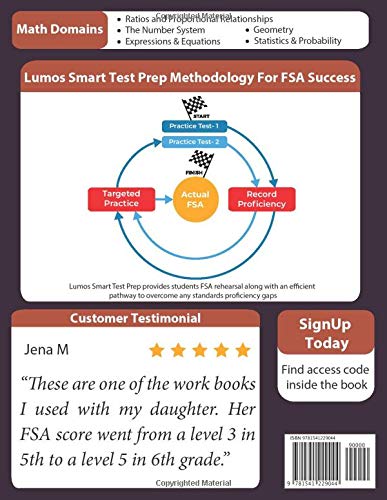 FSA Online Assessments and 6th Grade Math Practice Workbook, Student Copy: FSA Study Guide