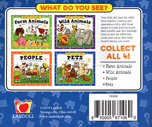 What Do You See? Pets Search & Count Activity Paperback Book