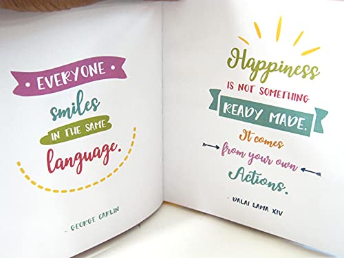 Hardcover Gift Keepsake Journal Book Inspirational Quotes on Happiness 20 pgs for CoWorker Daughter Son Niece Nephew Anyone!