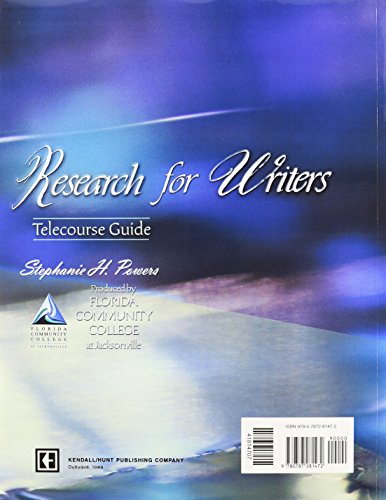 Research for Writers Telecourse Guide - 5126