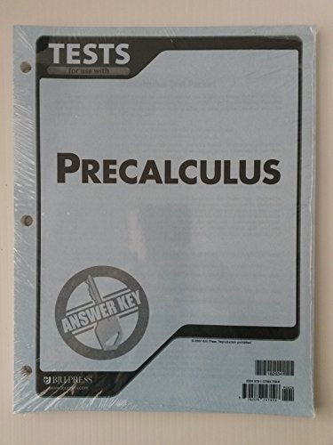 Precalculus Tests Answer Key Grd 12