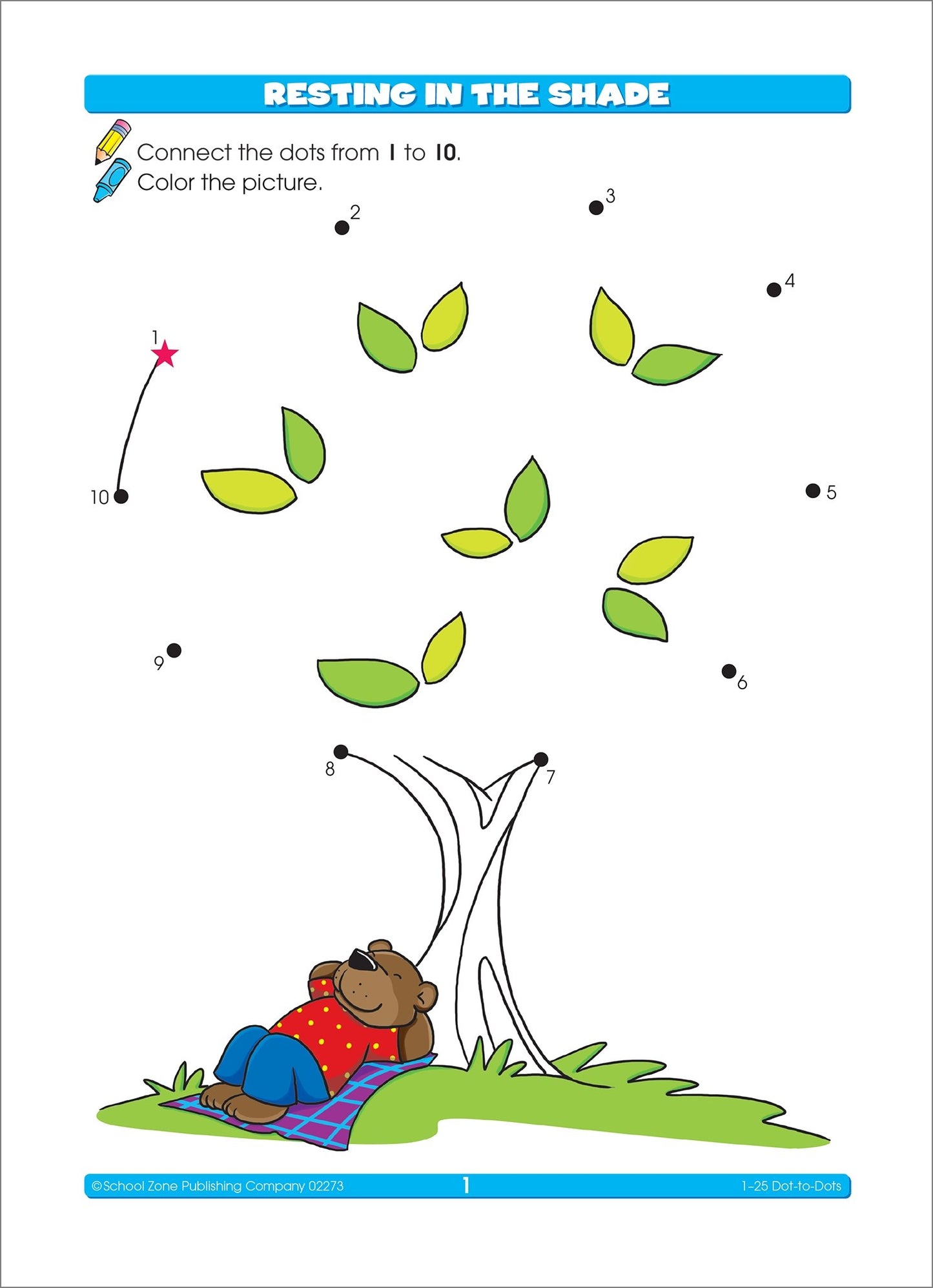 SCHOOL ZONE - NUMBERS 1-25 DOT-T