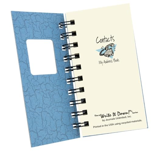 Who? What? Where? - My Address Book - MINI Lt Blue Hard Cover (prompts on every page, recycled paper, read more...)