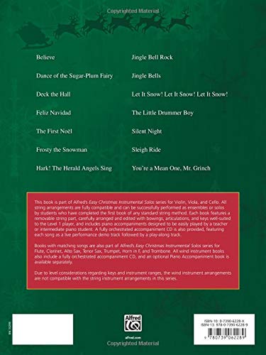 Easy Christmas Instrumental Solos for Strings, Level 1: Viola, Book & Online Audio/Software (Easy Instrumental Solos Series)
