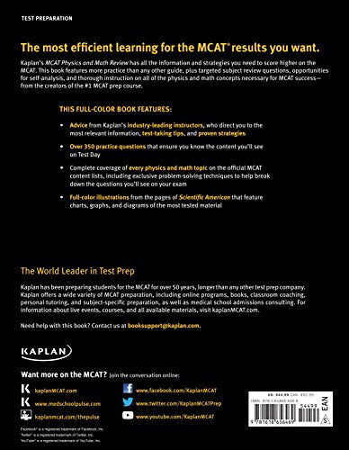 Kaplan MCAT Physics and Math Review: Created for MCAT 2015 (Kaplan Test Prep)