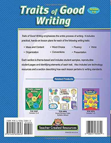 Traits of Good Writing, Grades 1-2: Grades 1-2 (Teacher Created Resources)