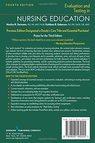 Evaluation and Testing in Nursing Education: Fourth Edition (Springer Series on the Teaching of Nursing)