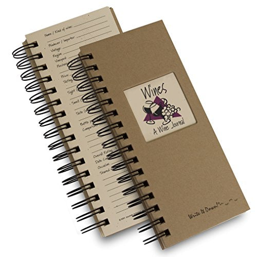 Wine, A Wine Journal - MID Size Natural Kraft Brown (guided format to record all of your wine experiences)