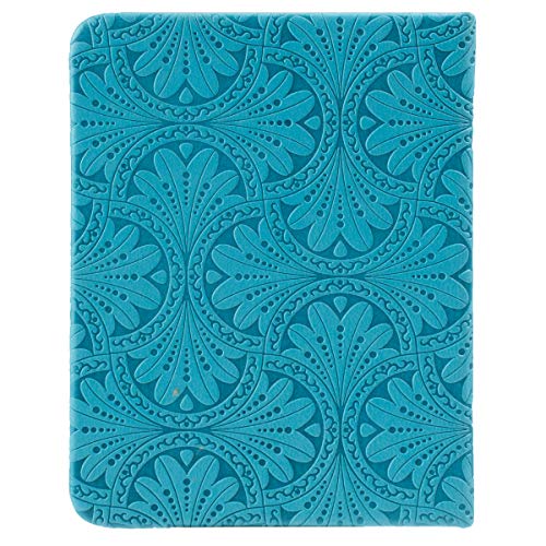 Christian Art Gifts Teal Faux Leather Mini Hardcover Gift Book w/Ribbon | Grace: Pocket Inspirations Collection | Encouraging Book w/ Inspirational Quotes and Scripture, 3 x 4 Inches