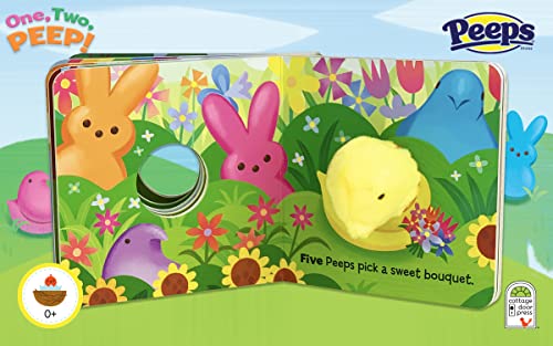 One, Two, PEEP! Peeps Finger Puppet Board Book Easter Basket Gifts or Stuffer Ages 0-3