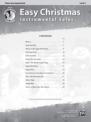 Easy Christmas Instrumental Solos for Strings, Level 1: Viola, Book & Online Audio/Software (Easy Instrumental Solos Series)