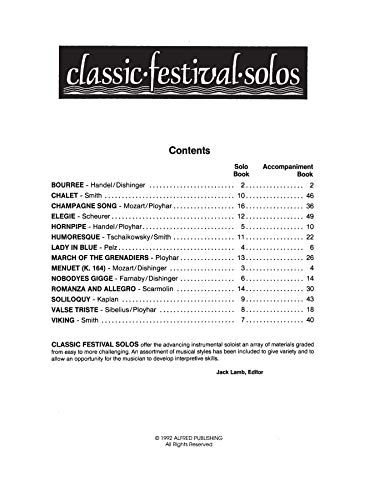 Classic Festival Solos (Horn in F), Vol 1: Solo Book (Classic Festival Solos, Vol 1)