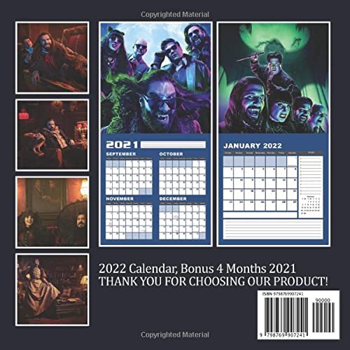 What We Do In The Shadows Calendar 2022: January 2022 - December 2022 OFFICIAL Squared Monthly Calendar, 12 Months | BONUS 4 Months 2021
