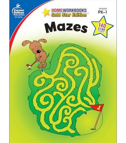 Carson Dellosa | Mazes Activity Workbook | Preschool–1st Grade, 64pgs (Home Workbooks) (Volume 9)